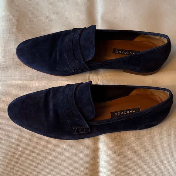Margaux Women's Navy Suede Loafers - Picture 1 of 4